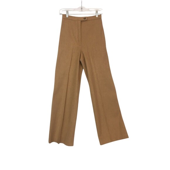 Bronson of California Vintage 70s Tan Wool Dress Pants, Bareback 7-8, ‎ 24 Waist - Picture 1 of 10